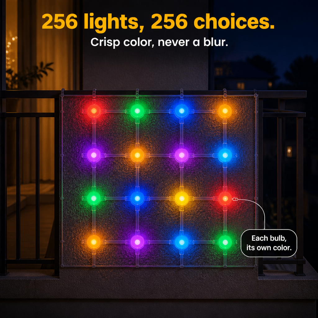 GlowGrid – Foldable RGBIC Animated Light Net