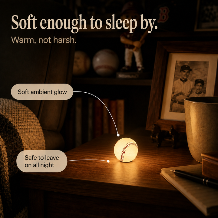 Home Plate Glow – Baseball Stitching-Look Night Light