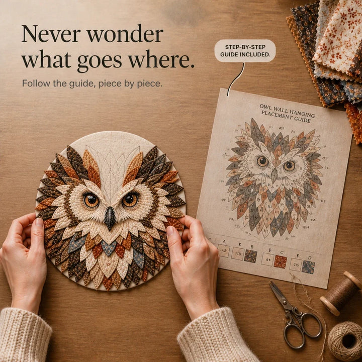 Featherwise – Layered Fabric Owl Wall Art Kit