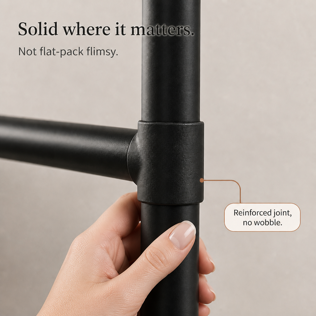 Nookstand – Space-Saving Garment Rack With Shelf And Hooks