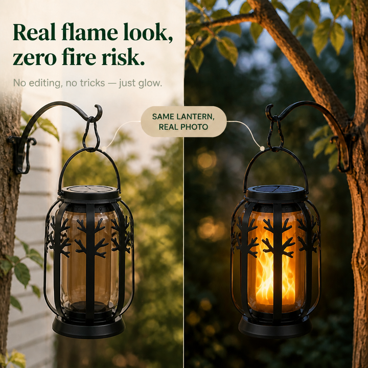 Emberlyn – Solar Flickering Flame Hanging Lantern