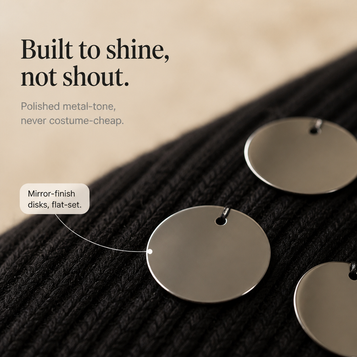 Diskelle – Metallic Disk Wrap Cardigan