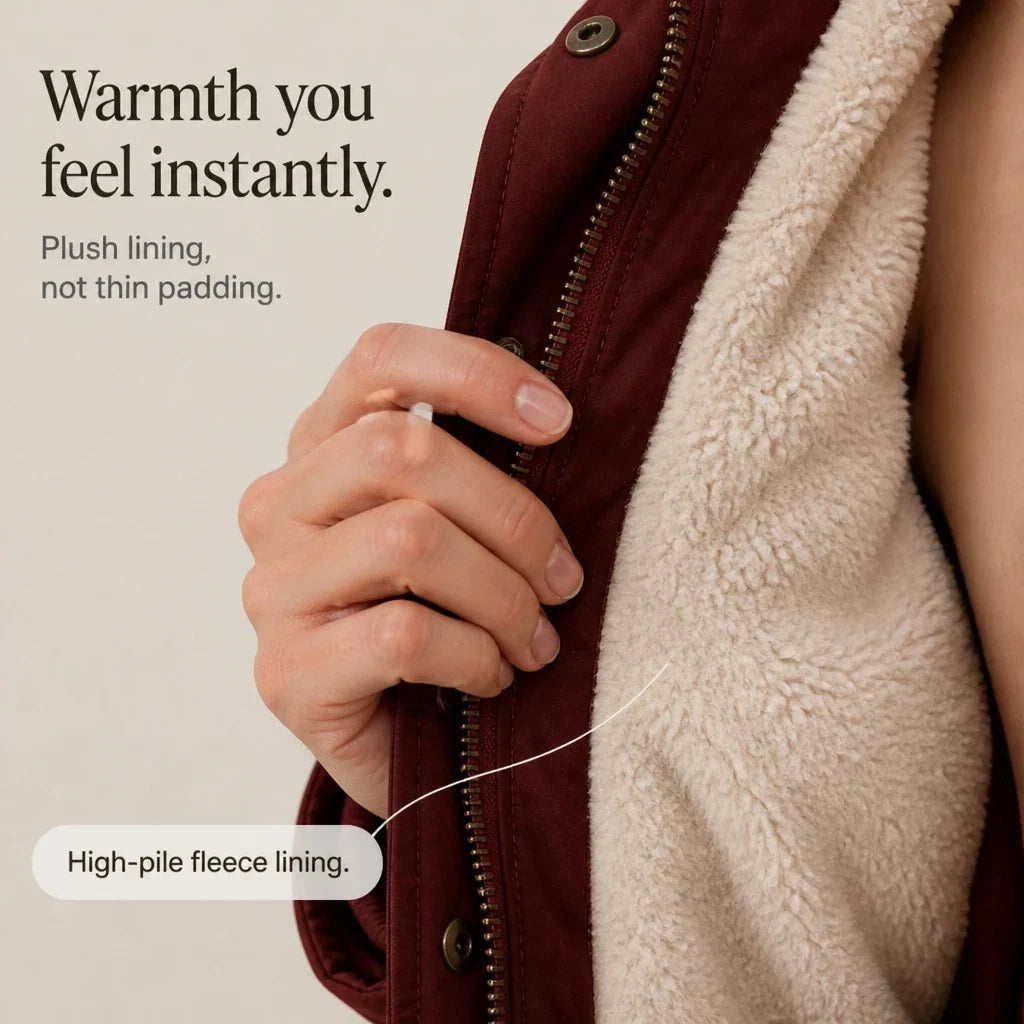 Warmelle – Hooded Fleece-Lined Padded Winter Coat