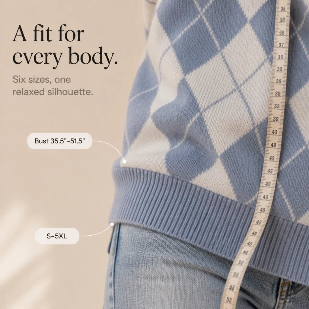 Argylea – Argyle Hooded Knit Sweater
