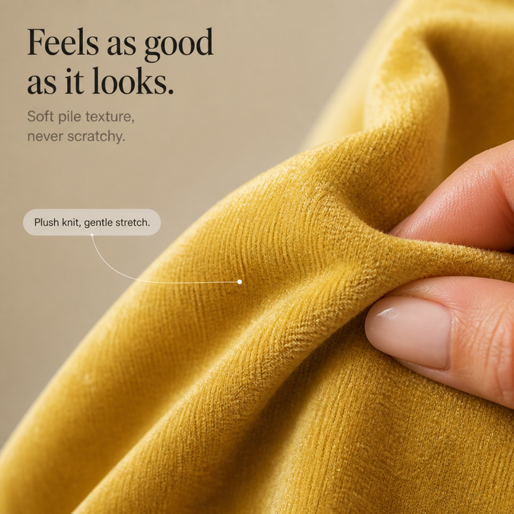 Veloura – V-Neck Hooded Velour Hoodie