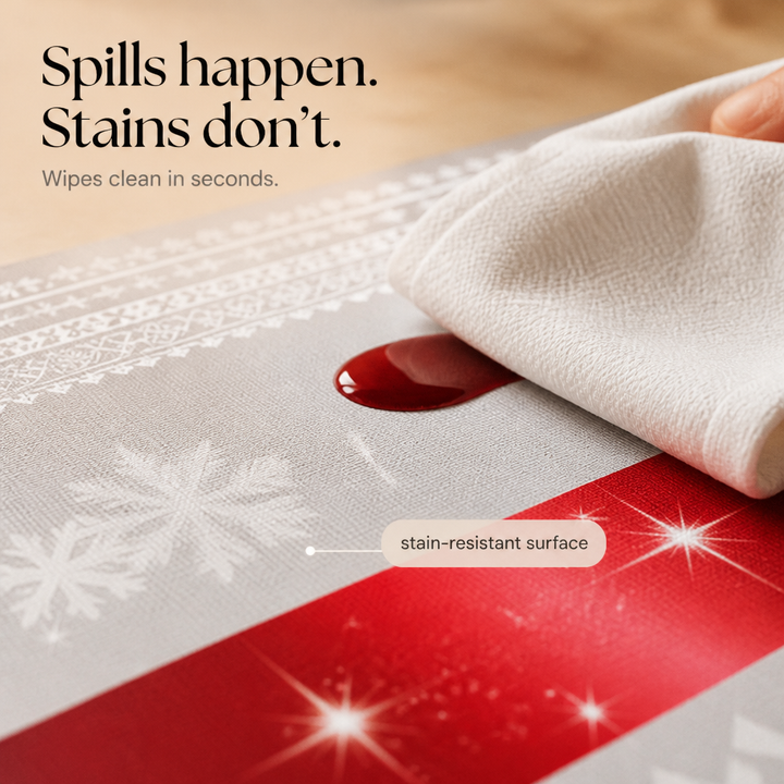 Holly & Hearth – Red Bow Printed Christmas Tablecloth