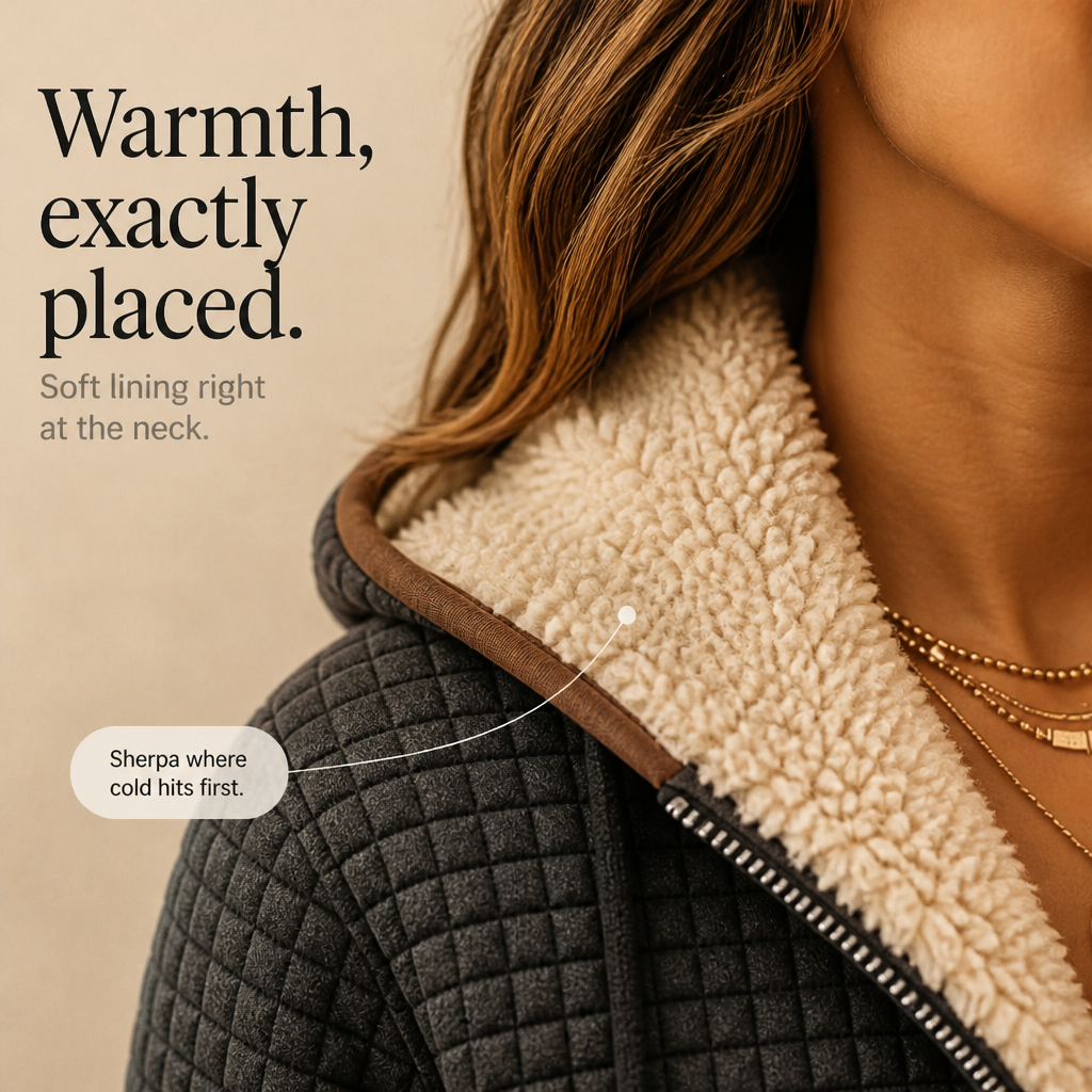 Hearthline – Waffle-Quilted Hooded Jacket