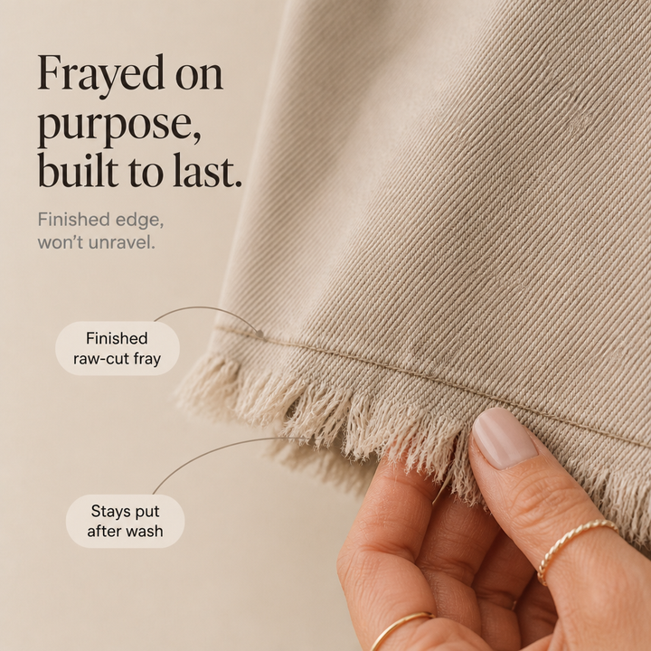 Frayden – Washed Frayed-Hem Denim-Look Jacket