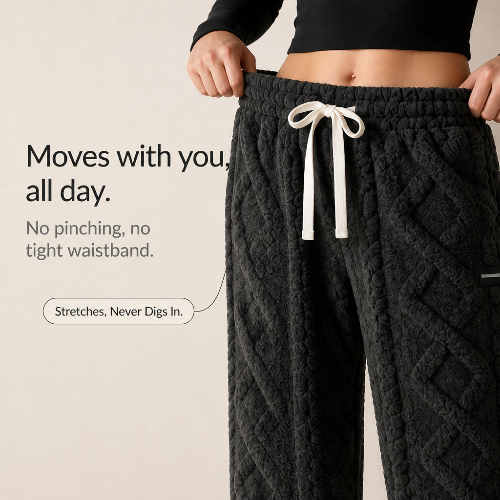 Warmleigh – Cable-Knit Drawstring Waist Lounge Pants