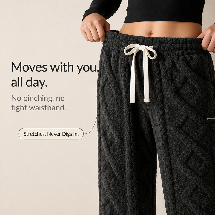 Warmleigh – Cable-Knit Drawstring Waist Lounge Pants