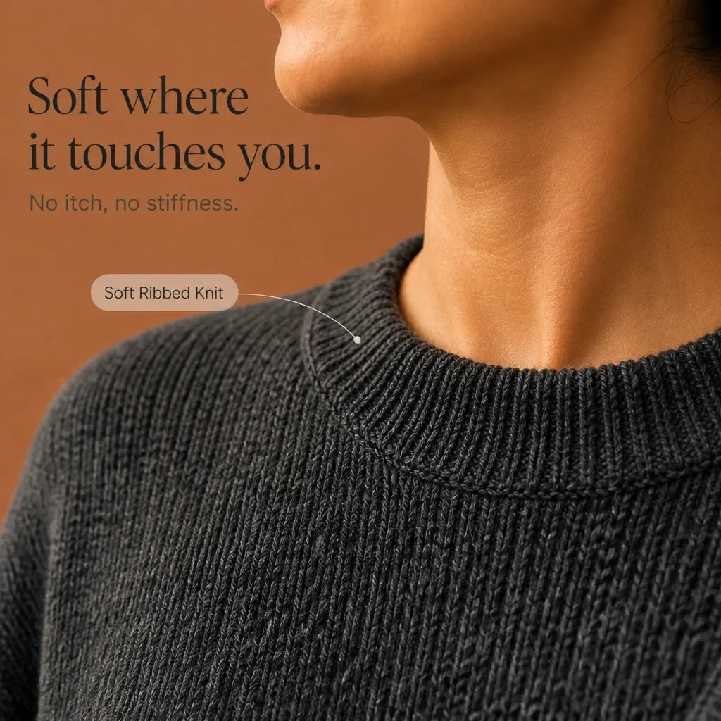 Wrapwell – Textured Crossover Knit Sweater