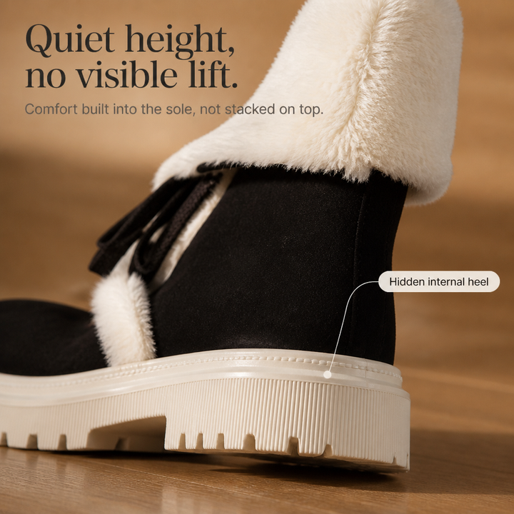 Velvara – Plush-Lined Lace-Up Mid-Calf Boots