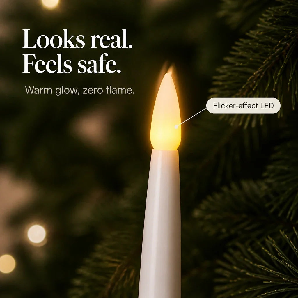 Gildora – Hanging Flameless LED Christmas Tree Candles (12-piece set)