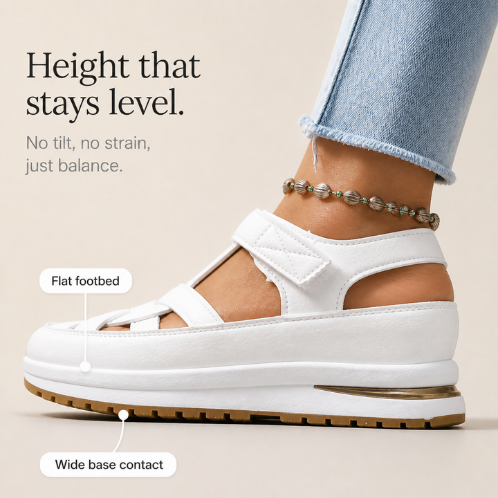 Velora – Closed-toe cage platform sandals with ankle strap