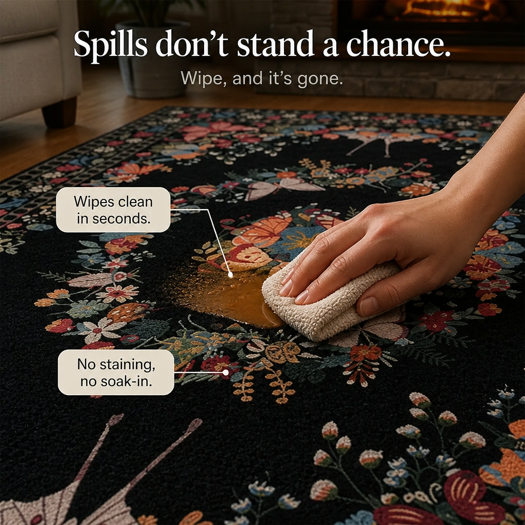 Florenza – Floral Butterfly Print Area Rug