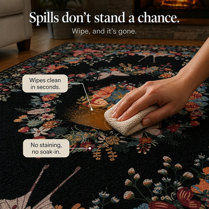 Florenza – Floral Butterfly Print Area Rug