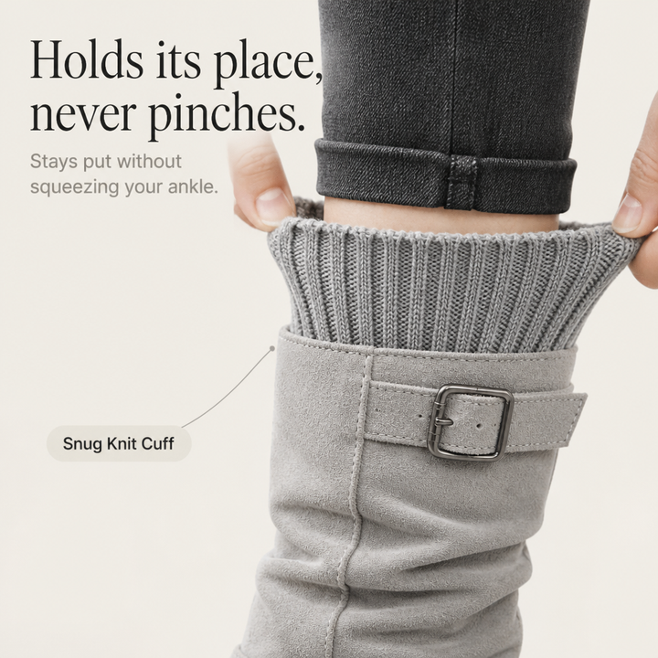Slouchelle – Ribbed Cuff Slouch Mid-Calf Boots