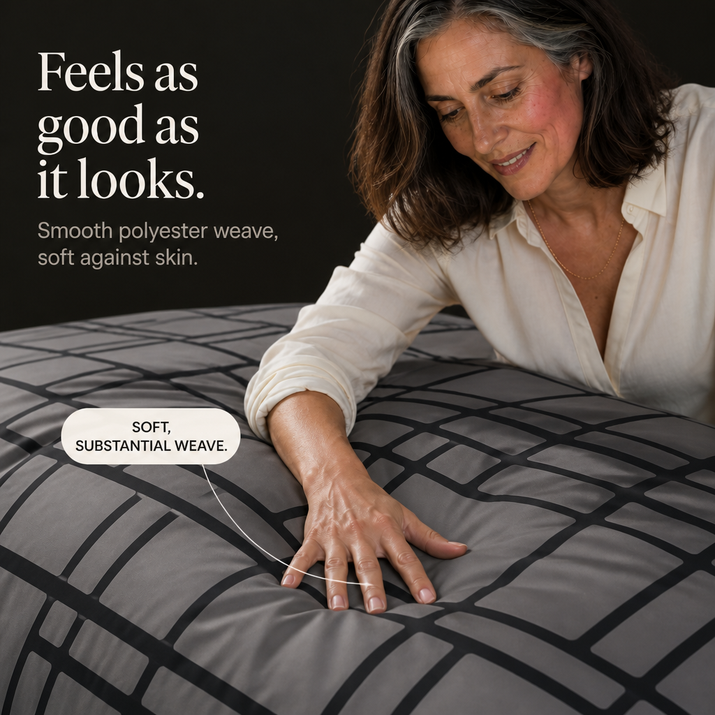 Linevue – Geometric Print Zippered Duvet Cover Set