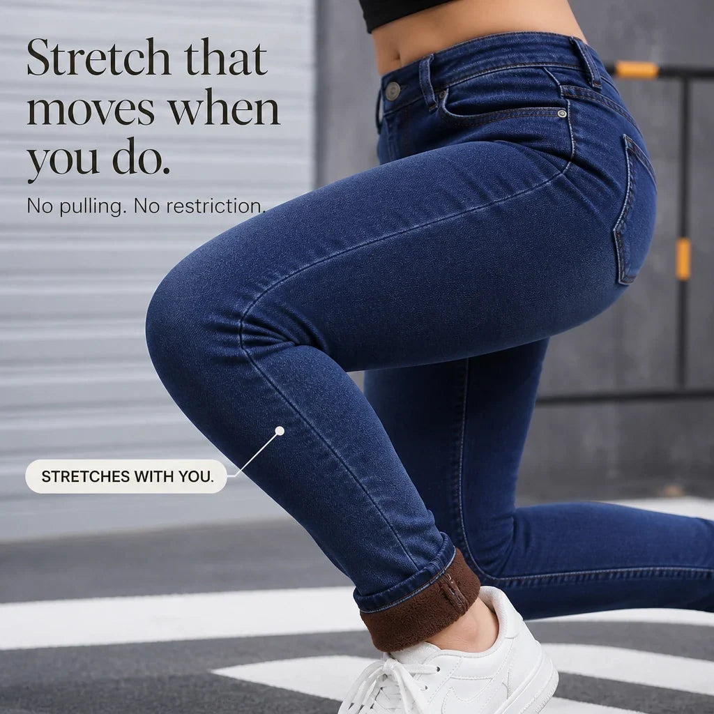 Veluna – Plush-Lined Stretch Skinny Jeans