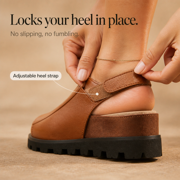 Solvana – Cushioned Leather Slingback Flats