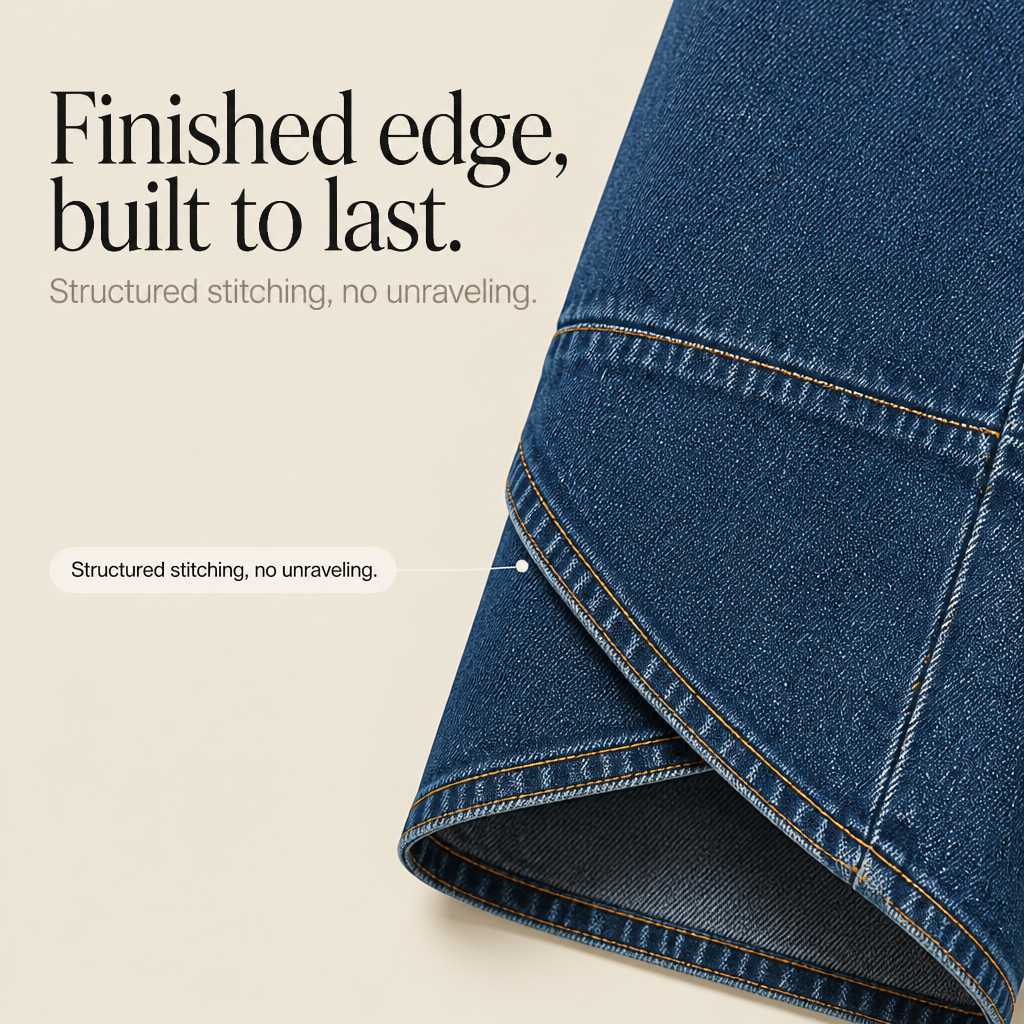 Verlace – Asymmetric Stepped-Hem Wide-Leg Jeans