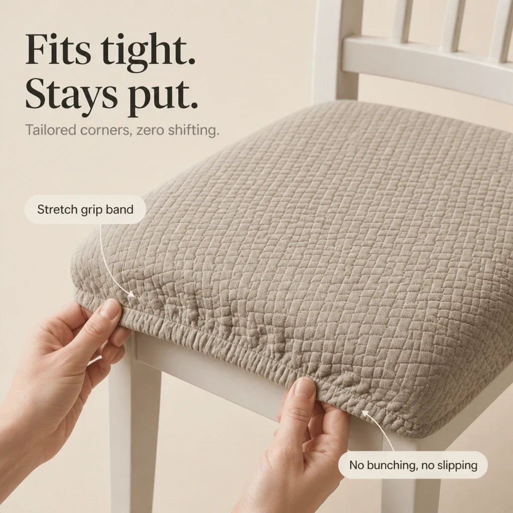 Jacquard Haven – Waterproof Stretch Jacquard Dining Chair Seat Cover