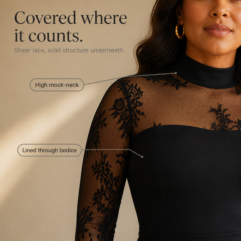 Florenza – Sheer Floral Lace Floor-Length Evening Dress