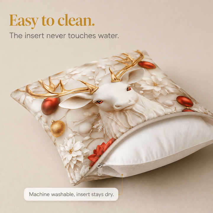 Hearthglow – Textured Linen Christmas Pillow Cover