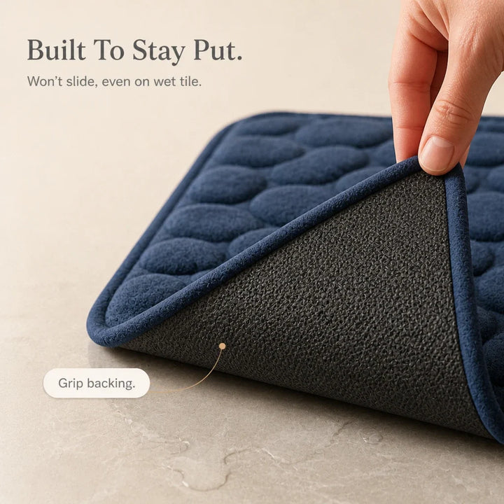 PebbleNest – Pebble-Textured Memory Foam Bath Mat