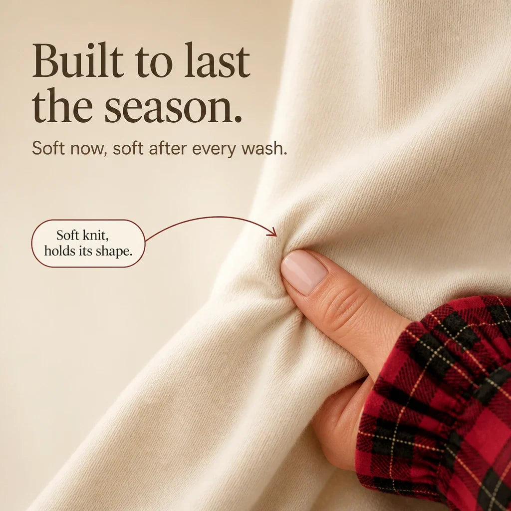 Plaidella – Plaid Ruffle Off-Shoulder Sweatshirt