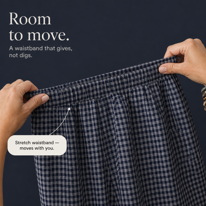 Elara – Gingham Peplum Top And Wide-Leg Pants Set