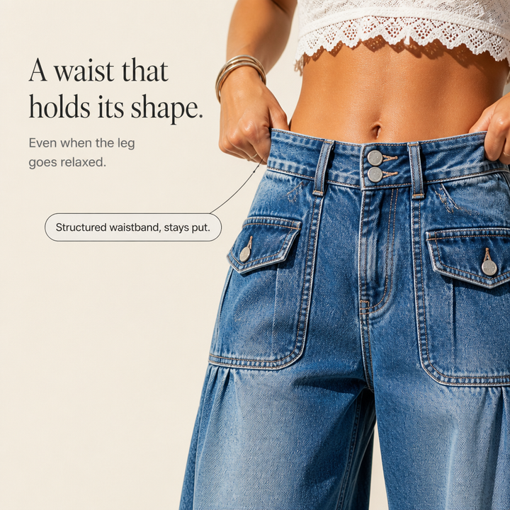 Barrelette – Tie-Hem High-Waisted Barrel Leg Jeans