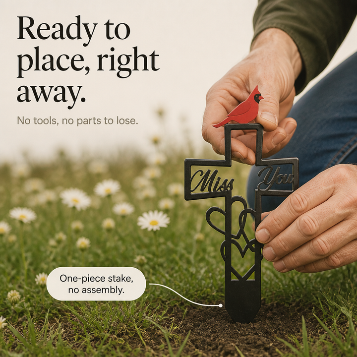 Cardinalight – Cardinal Cross Memorial Garden Stake