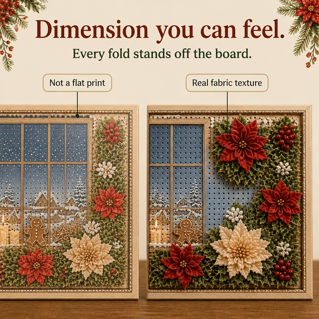 Foldery – Pre-Punched 3D Christmas Fabric Art Kit