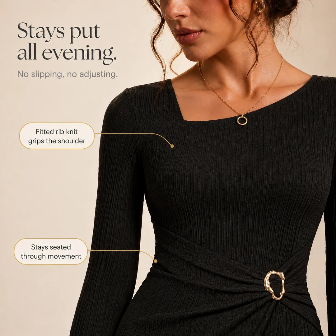 Veloura – One-Shoulder Ribbed Knit Mermaid Maxi Dress