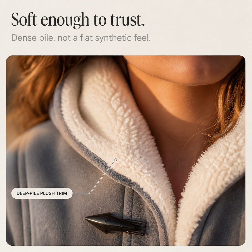 Plushbelle – Faux Shearling Hooded Winter Coat