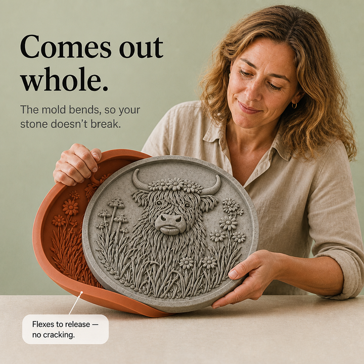 Meadowmark – Highland Cow Garden Stepping Stone Mold