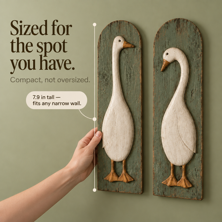 Farmvale – Rustic Wood Goose Wall Plaque Set