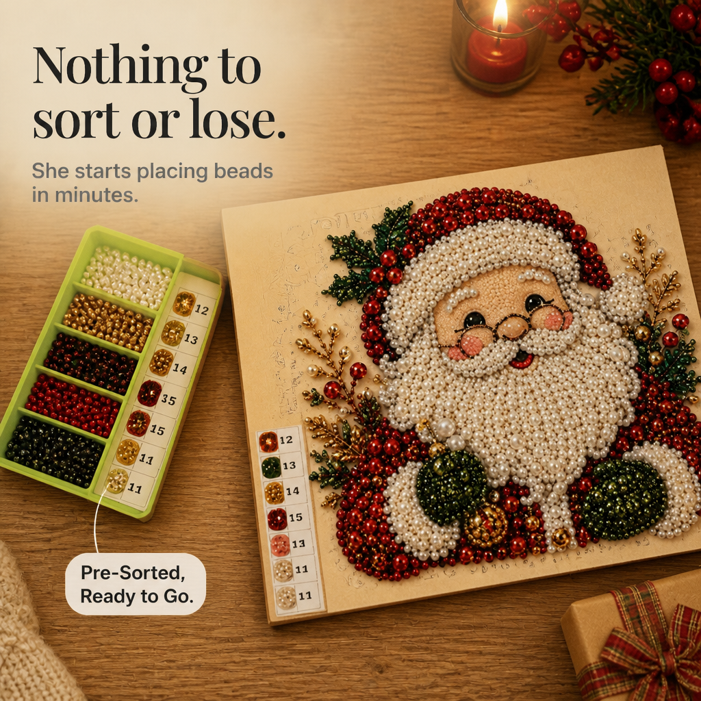 Purlbeam – Multi-Size Pearl Bead Santa Canvas Kit