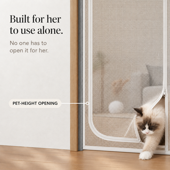 BreezePaw – Zippered Mesh Doorway Screen