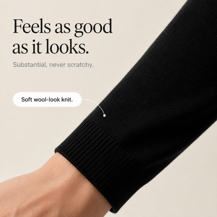 Layerelle – Double-Collar V-Neck Knit Sweater