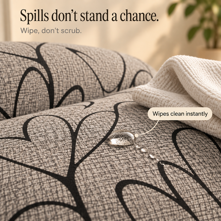 Wrapsody – High-Stretch Ruffled Skirt Sofa Slipcover