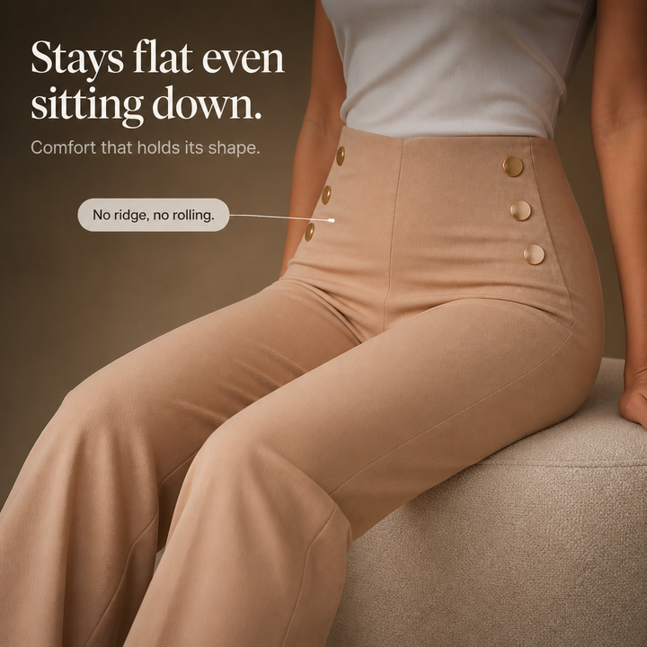 Curvella – High-Waisted Wide-Leg Ponte Trousers