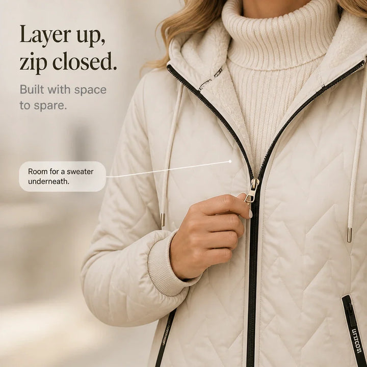 Velora – Quilted Hooded Winter Jacket