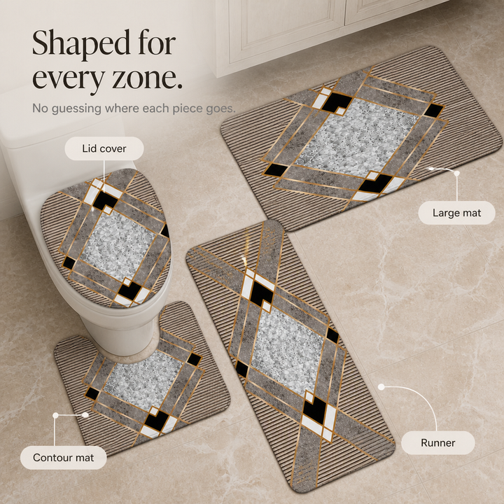 Cozyhaven – Four-Piece Plush Bathroom Rug Set