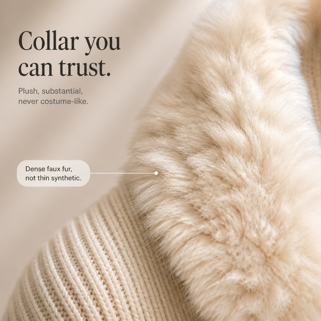 Veloura – Plush Faux-Fur Lapel Chunky Knit Cardigan