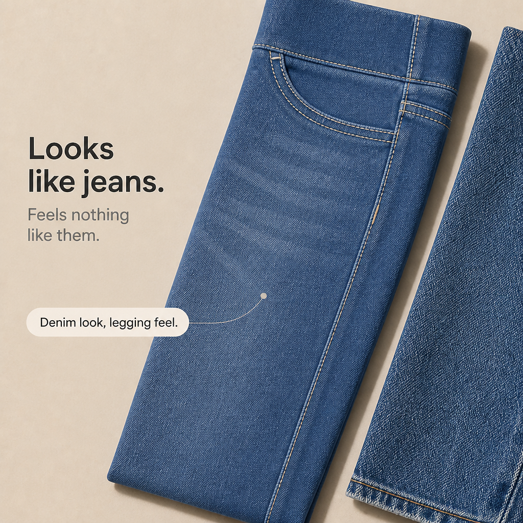 Wearbella – High-Waisted Denim-Look Jeggings