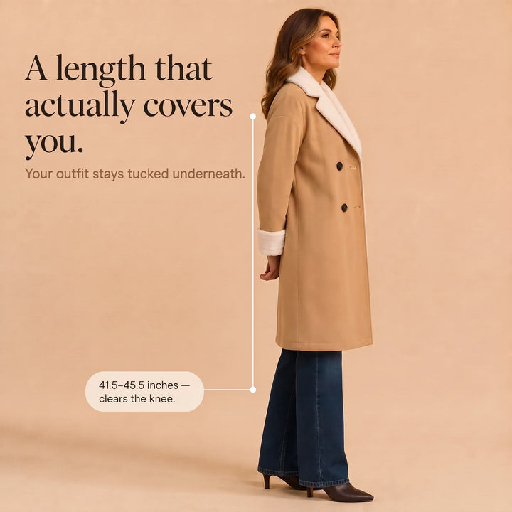 Everleigh – Camel Sherpa-Lined-Look Winter Coat