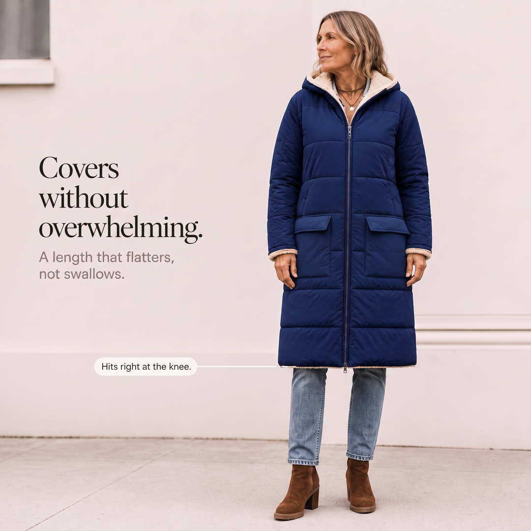 Veluna – Reversible Quilted Sherpa-Look Winter Coat