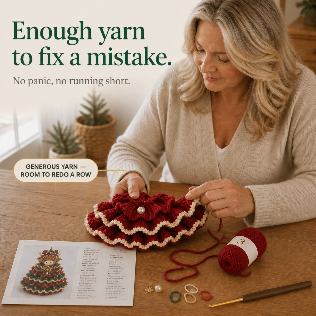 Cottagerow – Crochet Highland Cow Christmas Ornament Kit